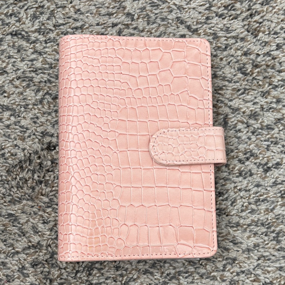 Pink Crocodile Embossed Wallet